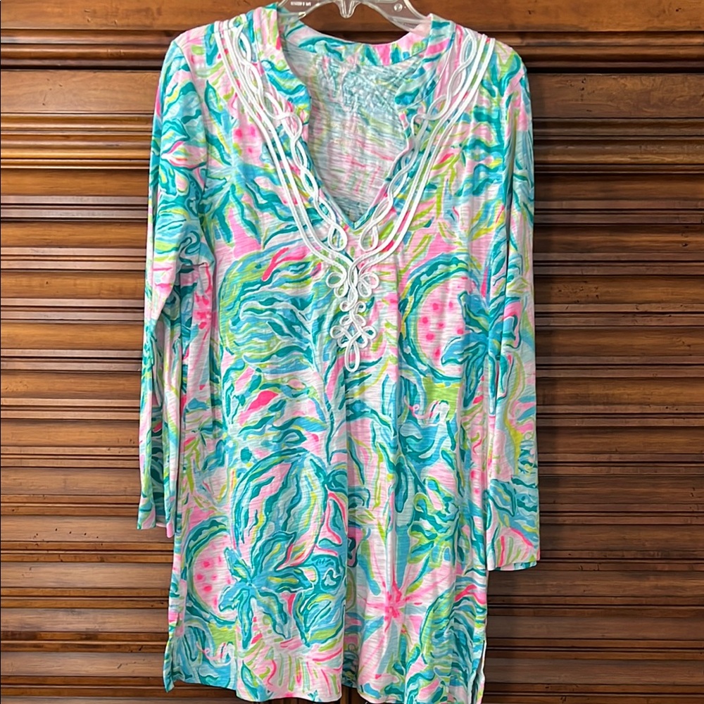 Lilly Pulitzer Pink and Blue Tropical Tunic